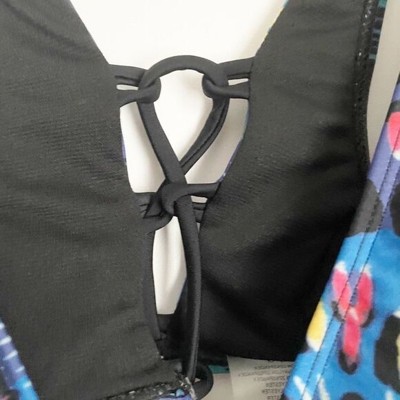 Cyn & Luca Bikini Top Multi Color Tie Back - Picture 6 of 8